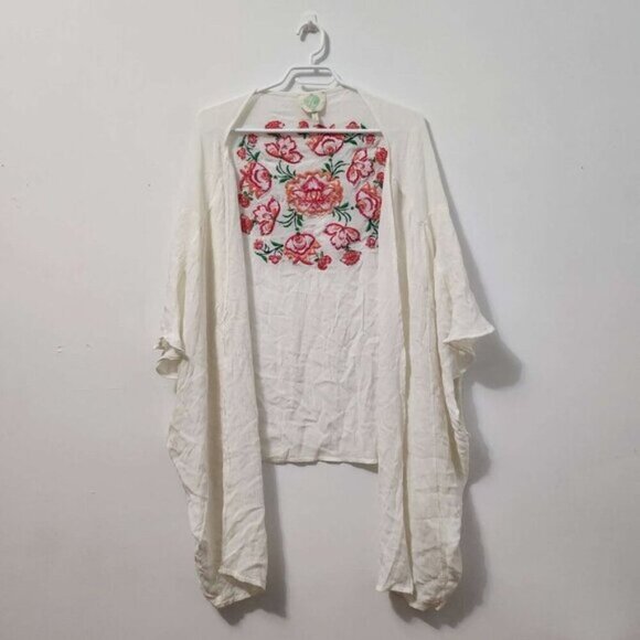 Z&L Europe Kimono Robe Embroidered Floral Duster Size Medium b56 - Picture 4 of 11